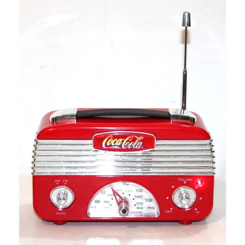 Coca-Cola Vintage Style Am/FM Mini Radio Retro Red Collectible 6